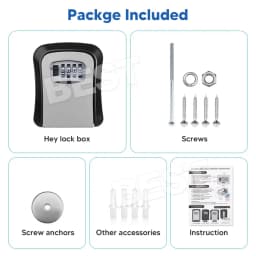 Wall Mounted Combination Lock Key Safe Storage Box Security Home Outdoor Grey AU