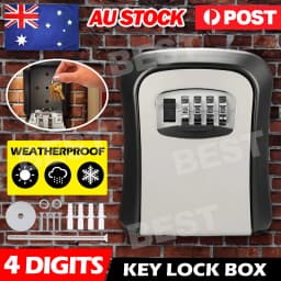 Wall Mounted Combination Lock Key Safe Storage Box Security Home Outdoor Grey AU