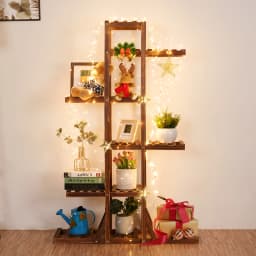 6 Tiers Wood Flower Planter Pot Stand Display Rack Indoor Outdoor Garden Holder