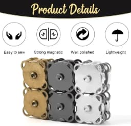 1-50set Magnetic Snap Fasteners Clasps Buttons Handbag Purse Wallet Craft Bag Parts Mini Adsorption Buckle DIY Craft Wholesale