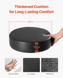 SucceBuy Rolling Stool w/ Wheels 450LBS Weight Capacity Round Rolling Stool Chair Height Adjustable for Salon Spa Tattoo Clinic