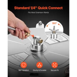 SucceBuy Pressure Washer Surface Cleaner PE / Stainless Steel Pressure Washer Attachments with 4 Wheels for Concrete Patio Deck