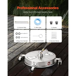 SucceBuy Pressure Washer Surface Cleaner PE / Stainless Steel Pressure Washer Attachments with 4 Wheels for Concrete Patio Deck