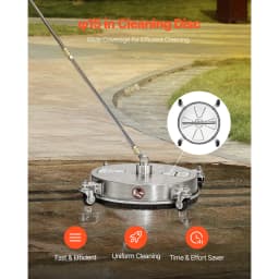 SucceBuy Pressure Washer Surface Cleaner PE / Stainless Steel Pressure Washer Attachments with 4 Wheels for Concrete Patio Deck