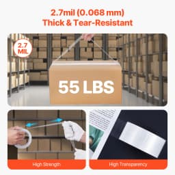 SucceBuy 6 Rolls 59 M Transparent Tape BOPP Paper Packaging Sealing Tape with 6pcs Dispenser for Box Moving Packing, Shipping