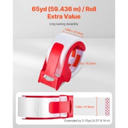 SucceBuy 6 Rolls 59 M Transparent Tape BOPP Paper Packaging Sealing Tape with 6pcs Dispenser for Box Moving Packing, Shipping