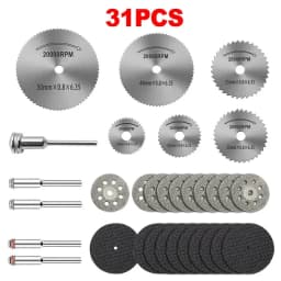31pc Diamond Cutting Discs Sanding Grinding Wheel Circular Saw Blade Woodworking Metal Dremel Mini Drill Rotary Tool Accessories