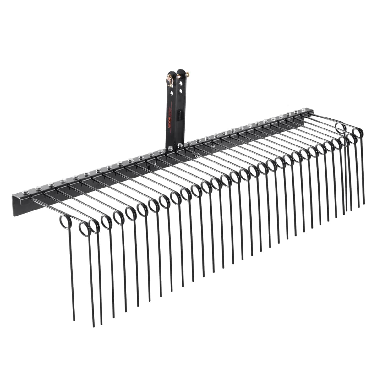 SucceBuy Tow Behind Landscape Rake 72" Tow Dethatcher with 32 Steel Tines Lawn Dethatcher Rake Attaches to Category 1 for Grass