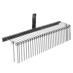 SucceBuy Tow Behind Landscape Rake 72" Tow Dethatcher with 32 Steel Tines Lawn Dethatcher Rake Attaches to Category 1 for Grass