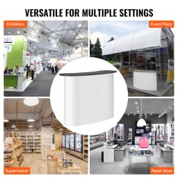 SucceBuy Portable Tradeshow Podium Table Exhibition Counter Stand Booth Fair Wall Foldable Promotion Retail Table for party