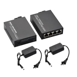 10/100/1000Mbps 1Port and 4Ports Ethernet to Fiber Optic Media Converter Single Mode 4 RJ45 and 1 SC fiber Port
