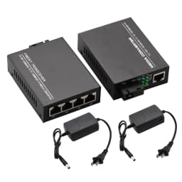 10/100/1000Mbps 1Port and 4Ports Ethernet to Fiber Optic Media Converter Single Mode 4 RJ45 and 1 SC fiber Port