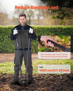 SucceBuy Post Hole Digger Heavy Duty Post Hole Digger Manual Hole Digger with Scale Markings Post Hole Digger Digging Gardening