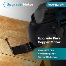 YOFIDRA Cordless Oscillating Multi function Tool 6 Gears Adjustable Rechargeable Renovator Trimmer Shovel For Makita Battery Pin