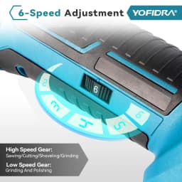 YOFIDRA Cordless Oscillating Multi function Tool 6 Gears Adjustable Rechargeable Renovator Trimmer Shovel For Makita Battery Pin