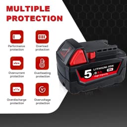 1/2/4 Pack 5.0Ah M18 Li-on Replace for Milwaukee 18V Battery Pin 48-11-1850 48-11-1860 Compatible with 18V Cordless Power Tools