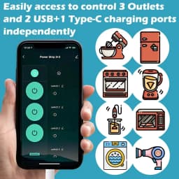 Melery Tuya WiFi Smart Power Strip Extension AU plug Socket with 2 USB Ports 1 Type-C Charging Remote Control Works Google Alexa
