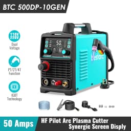 Pilot Arc Plasma Cutter, 50Amps Single Phase Voltage 220V, Screen Display Digital Plasma Cutting Machine (BTC500DP 10GEN 220V)