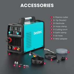 Pilot Arc Plasma Cutter, 50Amps Single Phase Voltage 220V, Screen Display Digital Plasma Cutting Machine (BTC500DP 10GEN 220V)