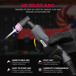 Pilot Arc Plasma Cutter, 50Amps Single Phase Voltage 220V, Screen Display Digital Plasma Cutting Machine (BTC500DP 10GEN 220V)