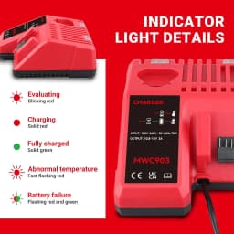 M12-18C 12V-18V Battery Charger Replace for Milwaukee MK12 M14 MK18 48-11-2420 48-11-2440 48-11-1820 48-11-184 Tools Battery pin