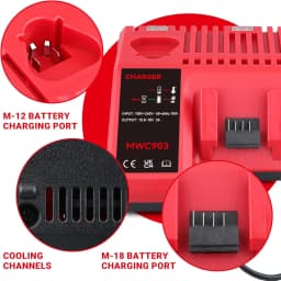 M12-18C 12V-18V Battery Charger Replace for Milwaukee MK12 M14 MK18 48-11-2420 48-11-2440 48-11-1820 48-11-184 Tools Battery pin
