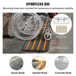 SucceBuy 1/2/ Packs Cable Protector Ramp Curb Rubber Driveway Threshold Bridge Expandable Ramp for Loading Dock Garage Sidewalk