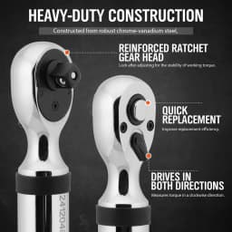 HORUSDY 3Pc 3/8" Digital Torque Wrench Set Adjustable 3-60N.m / 4.4-44 ft.lb
