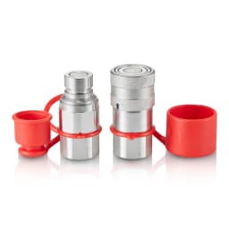 SucceBuy 1/2" Flat Face Hydraulic Couplers 1/2"NPT Skid Steer Hydraulic Quick Connect Couplers with 2 Dust Caps, Seal Dust Caps