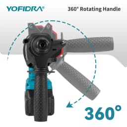 YOFIDRA 26MM Brushless Electric Hammer Drill 1680W Cordless Multifunctional Rotary Hammer Drill Tool For Makita 18V Battery Pin