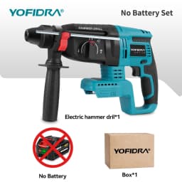 YOFIDRA 26MM Brushless Electric Hammer Drill 1680W Cordless Multifunctional Rotary Hammer Drill Tool For Makita 18V Battery Pin