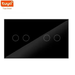 Melery 147mm WIFI Wall Switch Tuya Smart 4/5/6 Gang Light Touch Glass Panel Wireless Voice Remote Control by Alexa Google Home