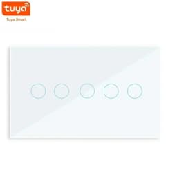 Melery 147mm WIFI Wall Switch Tuya Smart 4/5/6 Gang Light Touch Glass Panel Wireless Voice Remote Control by Alexa Google Home
