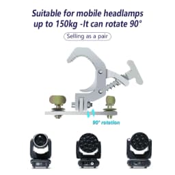 2-6pair Aluminum Fold Clamp Hooks Stage Light Hanging Hook Loading 150Kg Truss Tube Moving Head Beam Lights Connector Clip