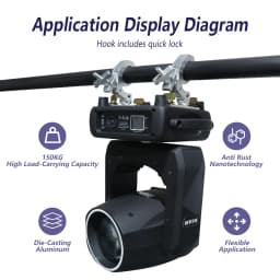 2-6pair Aluminum Fold Clamp Hooks Stage Light Hanging Hook Loading 150Kg Truss Tube Moving Head Beam Lights Connector Clip