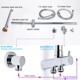**Sydney Stock** KYLINS Square 10" Rain Shower Head Rose 3 Mode Handheld 2 In 1 Sliding Rail Slider Wall Arm Set WELS WaterMark