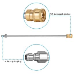 2PCS Extension Wand Lance16inch/40cm  For High Pressure Washer 1/4inch Quick Connect