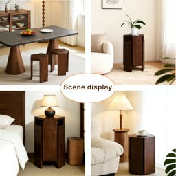 Solid wood stackable stool, simple dining chair for home use, combination hexagonal stool, living room sofa side table