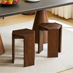 Solid wood stackable stool, simple dining chair for home use, combination hexagonal stool, living room sofa side table