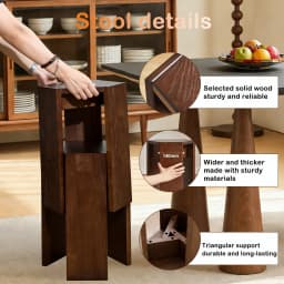 Solid wood stackable stool, simple dining chair for home use, combination hexagonal stool, living room sofa side table