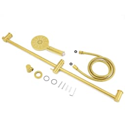 **Sydney Stock** KYLINS Brushed Gold Sliding Rail with 3 Mode Hand Held Shower Head Set Kit Mixer Taps Round WaterMark Wels