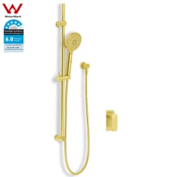 **Sydney Stock** KYLINS Brushed Gold Sliding Rail with 3 Mode Hand Held Shower Head Set Kit Mixer Taps Round WaterMark Wels