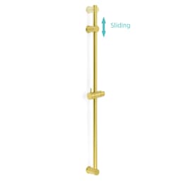 **Sydney Stock** KYLINS Brushed Gold Sliding Rail with 3 Mode Hand Held Shower Head Set Kit Mixer Taps Round WaterMark Wels