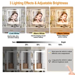 7 Drawers Makeup Vanity Desk, LED 3 Color Lighted Mirror, Large Storage Modern Bedroom Dresser