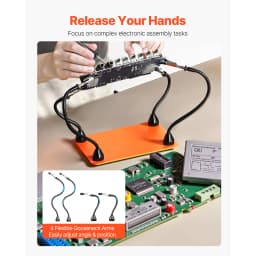 SucceBuy Magnetic Helping Hands Soldering Station 4Flexible Arms Tool w/Alligator Clips & Non-Slip Repair Craft Hobby DIY