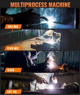 MIG Welder HITBOX MIG250DP Multi-process Gas MIG Flux MIG Stick Lift TIG 220V-240V IGBT Inverter Aluminum Welding Machine
