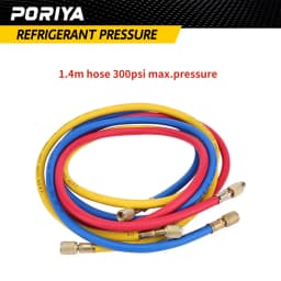 PORIYA Air Conditioner A/C Refrigeration Tools Kit Manifold Gauge Set 5 Feet R134A R12
