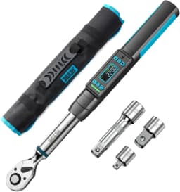 SEESII 3/8' 220N.m Digital Torque Wrench ±2% Accuracy Electric Torque Wrench W/Real-Time Peak Modes for Bicycle Car Motorcycle