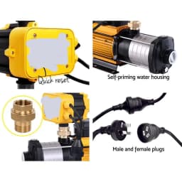 Garden Water Pump High Pressure 2500W Max 6 Stage Tank Irrigation Transfer Booster Yellow