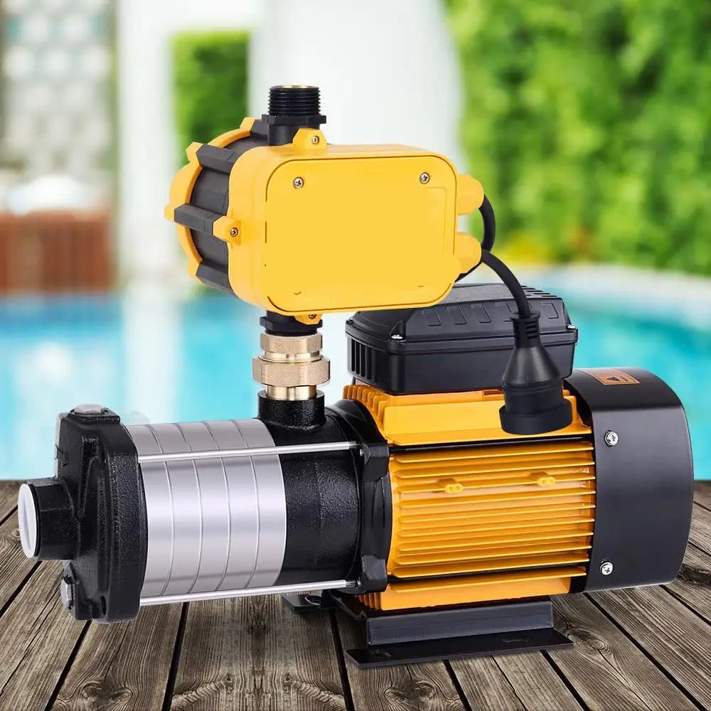 Garden Water Pump High Pressure 2500W Max 6 Stage Tank Irrigation Transfer Booster Yellow
